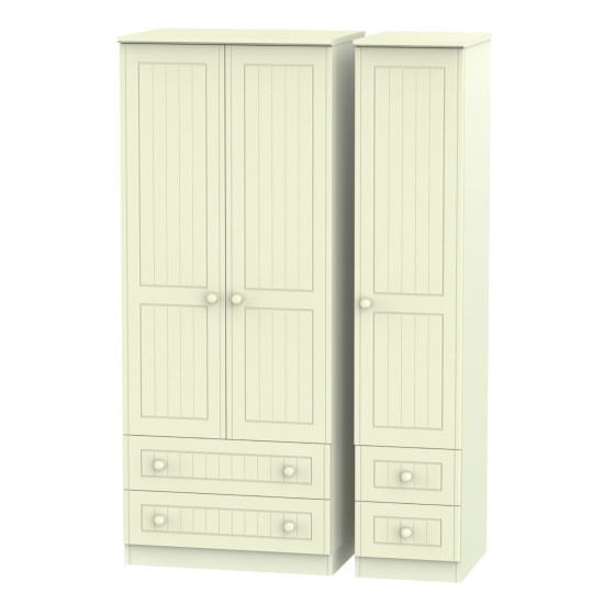Cottage Tall 3 Door 4 Drawers Wardrobe